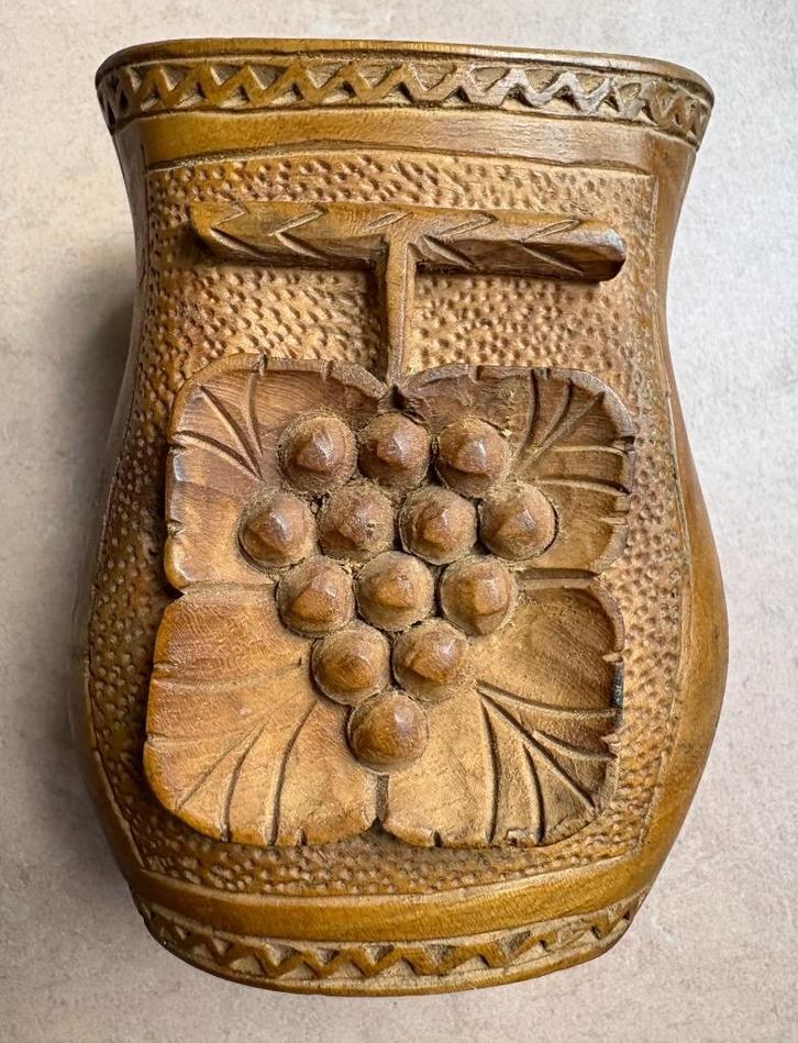 Joegoslavische trouwbeker, hout, Antiek en Kunst, Curiosa en Brocante, Ophalen of Verzenden