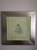 Schilderij van een naakt op de rug gezien. 69 * 69 cm., Huis en Inrichting, Woonaccessoires | Schilderijen, Tekeningen en Foto's