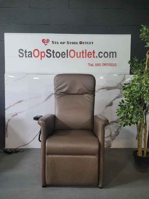 Sta op stoel Easysit leder Grijsbeige, Huis en Inrichting, Fauteuils, Zo goed als nieuw, Leer, Minder dan 50 cm, Minder dan 75 cm
