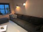 Heerlijke donkergrijze bank met hocker, Ophalen, Gebruikt, 300 cm of meer, 75 tot 100 cm