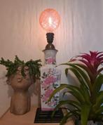 Vintage Chinese Porseleinen Lamp, Gebruikt, Vintage Chinees, Ophalen of Verzenden, Metaal