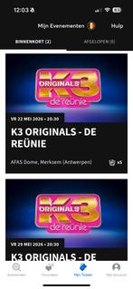 K3 Originals De reunie. Vrijdag 22 mei 2026 AFAS Antwerpen, Tickets en Kaartjes, Evenementen en Festivals, Drie personen of meer