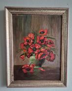 Olieverfschilderij klaprozen, Antiek en Kunst, Ophalen of Verzenden