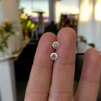 Oorbellen geel goud 14K kristal, Met kristal, Wit, Ophalen of Verzenden, Zo goed als nieuw