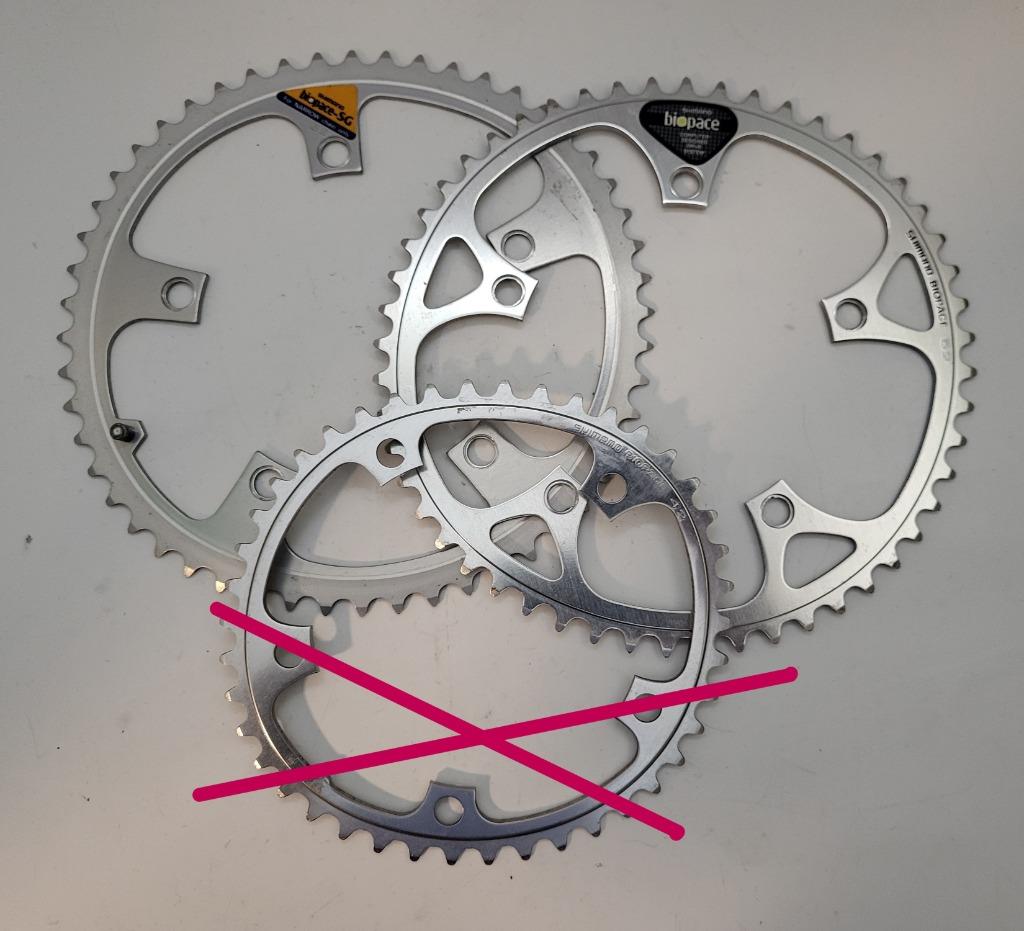 Shimano Biopace Chainrings 6/7/8-speed 52t BCD130 NOS, Ophalen of Verzenden, Nieuw, Crankstel of Pedalen, Shimano