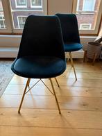 6x eetkamerstoel, Ophalen, Blauw, Zo goed als nieuw, Stof