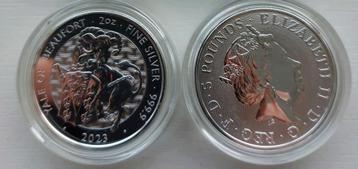 Zilveren 1 oz Tudor Beast Yeal of Beaufort UK 2023. beschikbaar voor biedingen