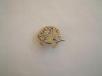 prachtige zilveren antieke biedermeier broche bloemenmand, Ophalen of Verzenden, Zilver, Broche