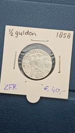 Zilveren ½ Gulden 1858 - Willem III, Postzegels en Munten, Munten | Nederland, ½ gulden, Koning Willem III, Zilver, Ophalen of Verzenden