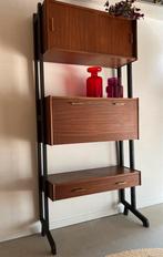 Midcenury Vintage teak wandrek, Ophalen, Gebruikt, Met deur(en), Minder dan 150 cm