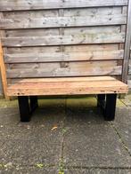 Salontafel Teakhout - Stalen Onderstel - Kötter Living, Ophalen, Gebruikt, 100 tot 150 cm, 50 tot 100 cm