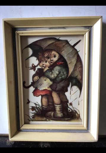 Een klein schilderijtje (prentje) met afbeelding van Hummel. beschikbaar voor biedingen