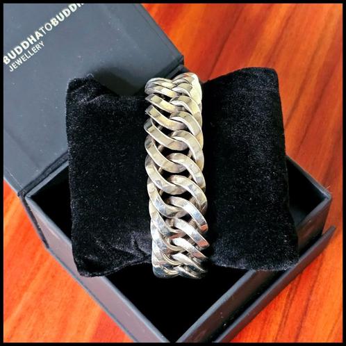 CHAIN BIG      Buddha to Buddha armband maat F, Sieraden, Tassen en Uiterlijk, Armbanden, Zo goed als nieuw, Zilver, Zilver, Ophalen of Verzenden