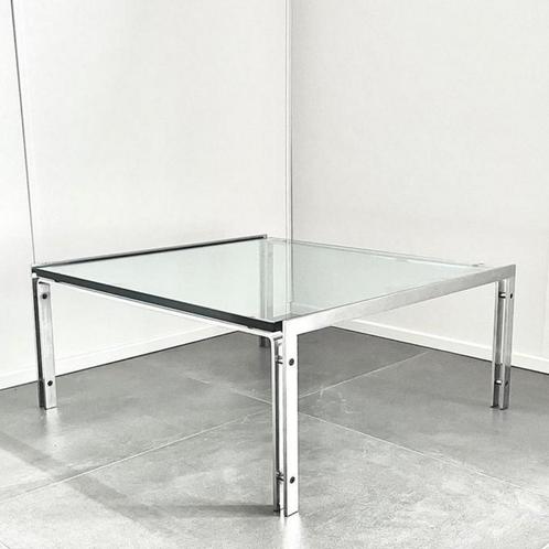 Salontafel Hank Kwint Metaform mod M-1 vintage design, Huis en Inrichting, Tafels | Salontafels, Glas, Metaal, Ophalen