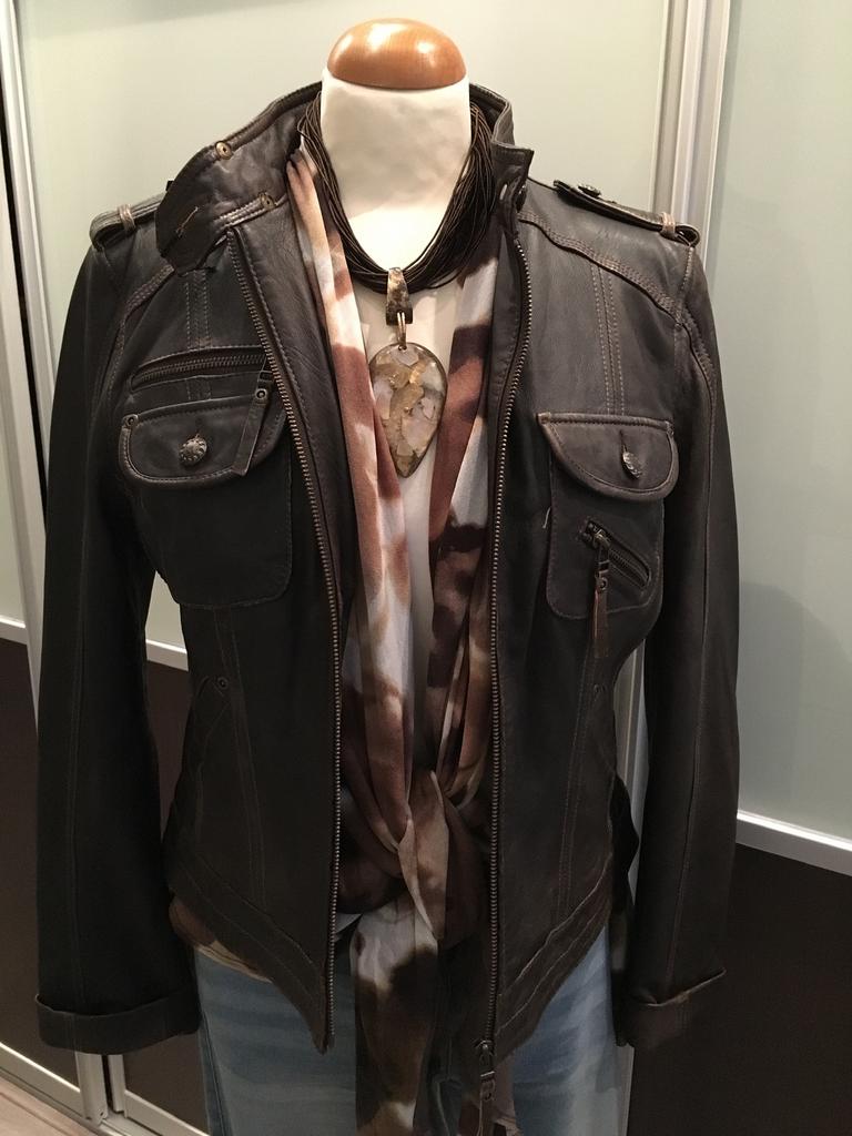 ARMA LAMS LEREN JASJE STOER BIKER MODEL MT 40 NIEUW, Maat 38/40 (M), Bruin, Nieuw, Ophalen of Verzenden