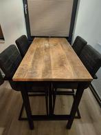 Bartafel + 4 barkrukken, Ophalen, Zo goed als nieuw, Inclusief barstoelen