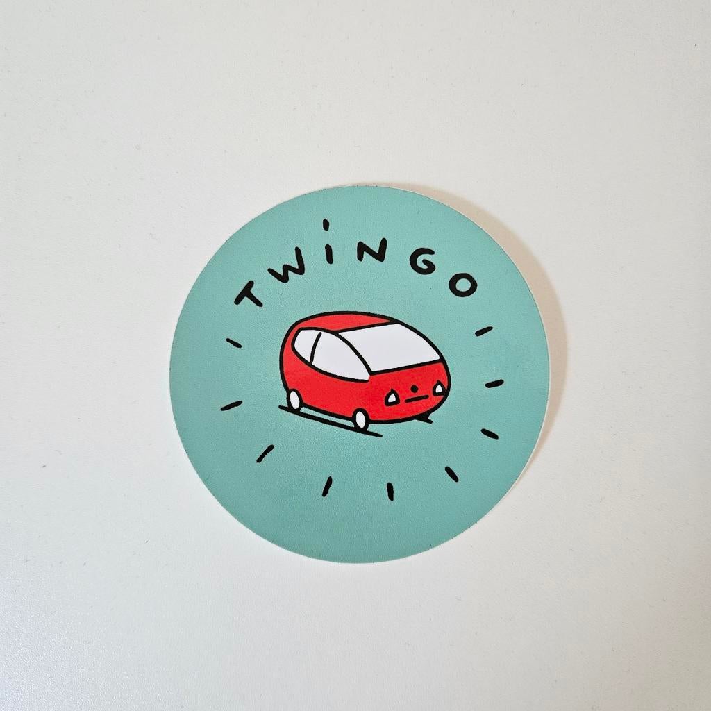 Renault twingo vinyl auto sticker rond groen 10cm, Verzenden