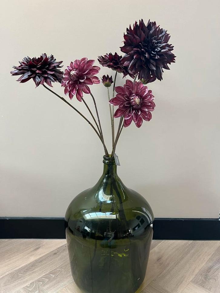 Zijde Boeket Dahlia Paars excl vaas - Prachtig!, Huis en Inrichting, Woonaccessoires | Kunstplanten en Kunstbloemen, Nieuw, Binnen