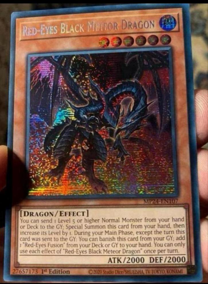 Yu-Gi-Oh! Red-Eyes Black Meteor Dragon MP24 1st Mint !, Hobby en Vrije tijd, Verzamelkaartspellen | Yu-gi-Oh!, Zo goed als nieuw