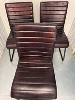 Eetkamer stoelen leer, Huis en Inrichting, Stoelen, Ophalen, Gebruikt, Leer, Drie