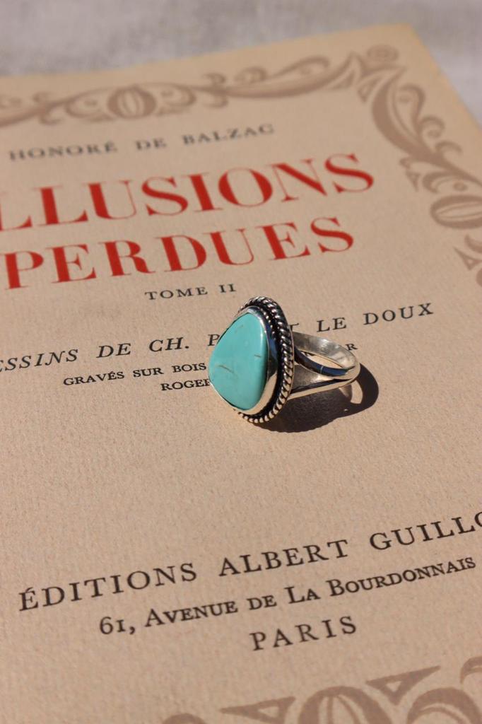 Zilveren Ring met Turkoois – Maat 17,75 mm (US 7 ½), Sieraden, Tassen en Uiterlijk, Ringen, Zo goed als nieuw, Dame, 17 tot 18