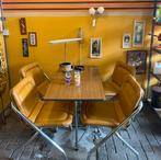 4 vintage jaren 70 okergele buisframe stoelen, space age, Huis en Inrichting, Stoelen, Ophalen, Overige kleuren, Vintage, ?