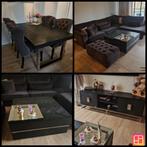 Complete inboedel meubelset blackbone visgraat zwart zilver., Ophalen