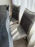 Van bommel micro leder stoelen 6 stuks, Huis en Inrichting, Stoelen, Ophalen, Zo goed als nieuw, Grijs, Vijf, Zes of meer stoelen