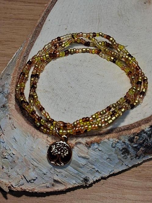 armbandjes bruin goud kraaltjes life tree, Sieraden, Tassen en Uiterlijk, Armbanden, Bruin, Met bedels of kralen, Ophalen of Verzenden