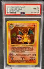 1999 Charizard Base Set Shadowless 4 Holo - PSA 8, Ophalen of Verzenden, Zo goed als nieuw, Losse kaart