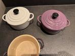 Le Creuset Cocottes - 3 stuks (1 zonder deksel), Huis en Inrichting, Keuken | Potten en Pannen, Gebruikt, Ophalen, Kookpan of Snelkookpan