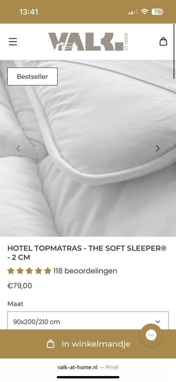 2 x hotel Soft Sleeper topmatras van der Valk 90/200 beschikbaar voor biedingen