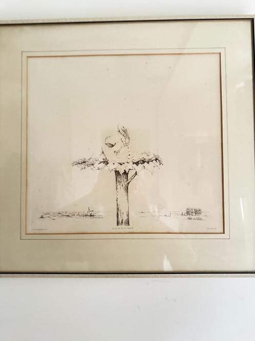 Hans Andringa - Ets , Op het nest van de klepperaar  31/40, Antiek en Kunst, Kunst | Schilderijen | Modern, Verzenden