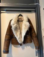 🧥 River Island ‘Biker’ Jasje van imitatiesuède & bont, River Island, Ophalen, Maat 38/40 (M), Bruin