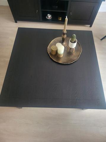 Mat zwart Massief Eikenhout tafel