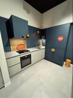 Showroom-hoekkeuken in diepblauw/kiezelgrijs, Ophalen, Overige kleuren, Hoekkeuken, Nieuw