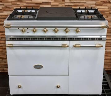 Luxe Fornuis Lacanche 100cm wit + messing Coupe de Fue beschikbaar voor biedingen