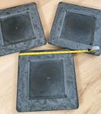 3x 4-kanten grijze kunststof borden, Ophalen, Overige materialen, Zo goed als nieuw, Bord(en)
