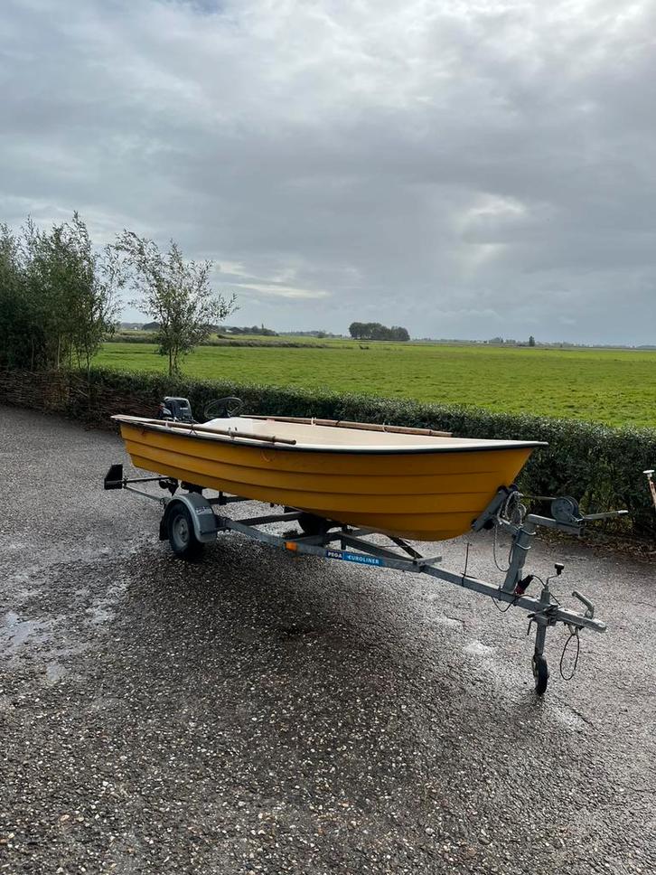 Consoleboot visboot Suzuki 9,9PK incl. Trailer, Watersport en Boten, Motorboten en Motorjachten, Gebruikt, Polyester, Tot 6 meter
