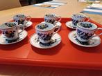 Copeland SPODE Blue Bird 6x mocca espresso kopjes met onders, Ophalen of Verzenden