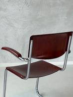 Bremshey & Co sledestoel vintage buisframe stoel Bauhaus, Gebruikt, Bruin, Ophalen of Verzenden, Eén
