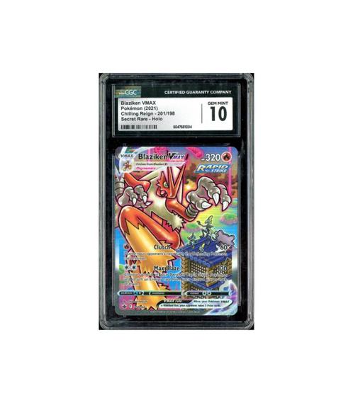 Pokemon Blaziken VMAX Chilling Reign Alt Full Art 201 CGC 10, Hobby en Vrije tijd, Verzamelkaartspellen | Pokémon, Zo goed als nieuw