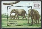 Ls 2 -1987 - Laos/Olifanten/Blok, Verzenden, Postfris, Dier of Natuur