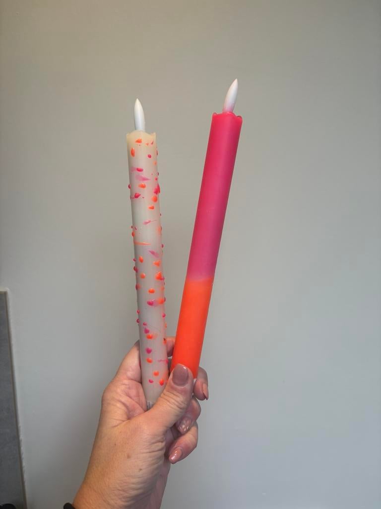 Led Kaarsen met Timer - Set van 2, Kunststof, Nieuw, Ophalen of Verzenden, Kaars