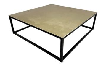 Salontafel stalen frame met beige tegel beschikbaar voor biedingen