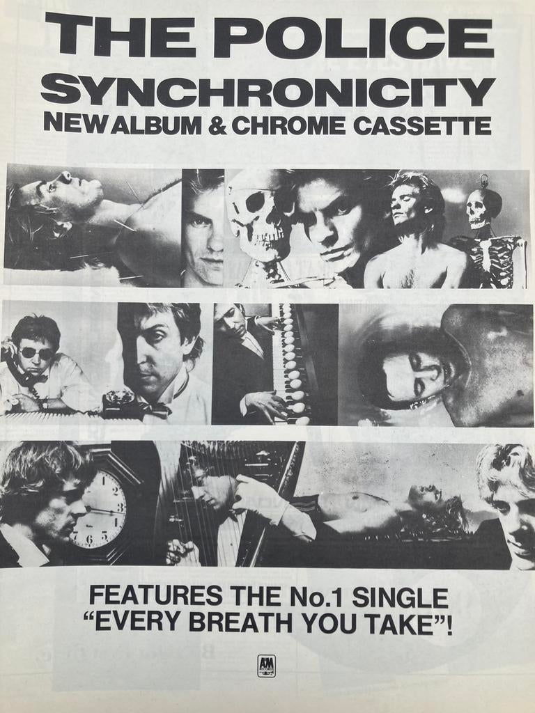 Paginagrote A3 advertentie POLICE Synchronicity release, Ophalen of Verzenden