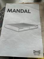 Mandal ikea bed met vier lades, 140X200cm, Huis en Inrichting, Slaapkamer | Bedden, Ophalen, Wit, Tweepersoons, 140 cm