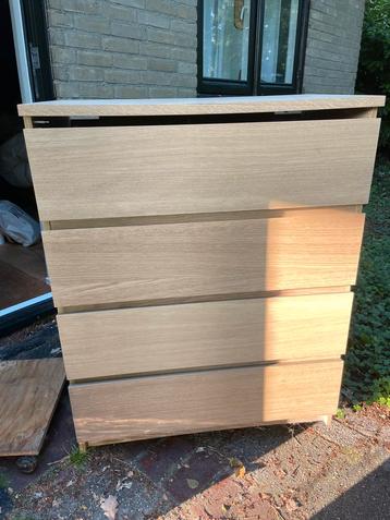 Ladenkast Malm ikea met eikenfineer, ladekast, kast, kastje