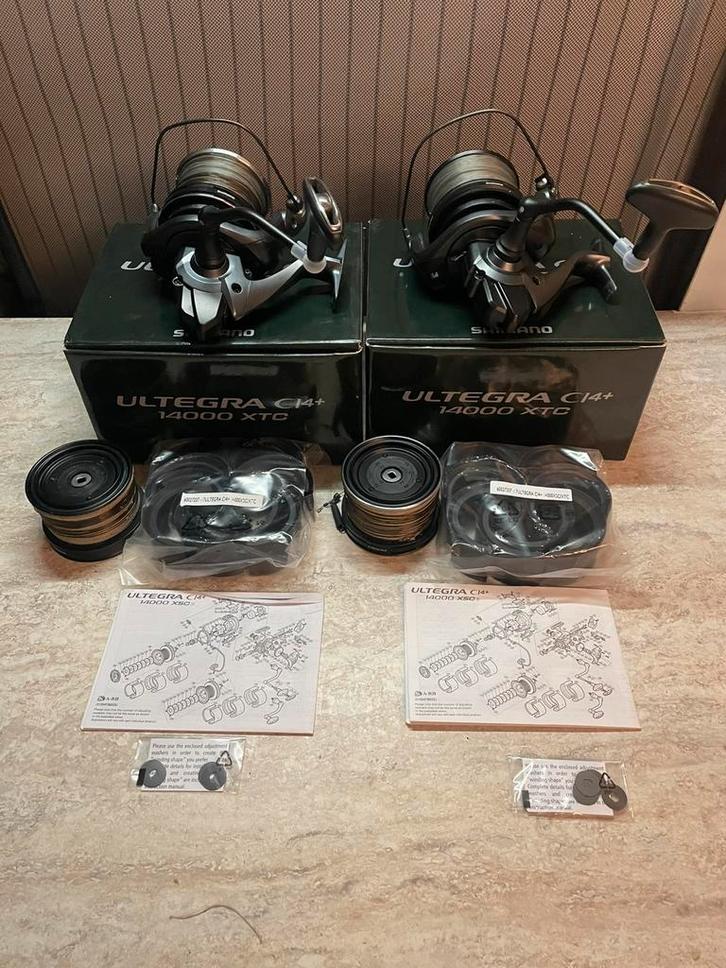 2x Shimano Ultegra CI4+ XTC Molen, Watersport en Boten, Hengelsport | Karpervissen, Zo goed als nieuw, Molen, Ophalen of Verzenden
