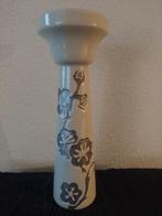 Kandelaar keramiek met zilver bloemen, Overige materialen, 25 tot 50 cm, Verzenden, Zo goed als nieuw